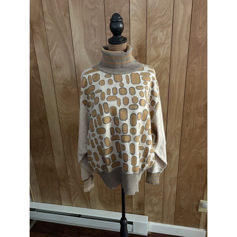 CONDITIONS APPLY Women's Sweater Turtleneck With Geometric Pattern Size Large L‎